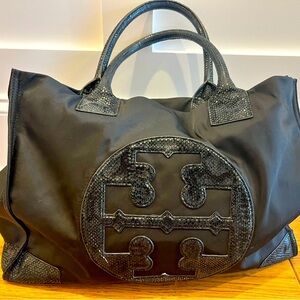 Tory Burch Tote with Croc Leather Detail
